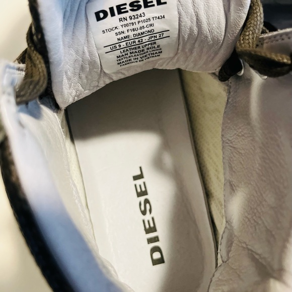 Diesel Diamond Men’s Classic High Top Olive Green Sneakers Size 9 - Picture 7 of 7
